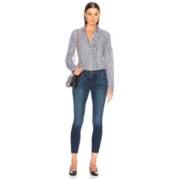 EQUIPMENT Jesper Star Striped Poplin Blouse Top Button Down Shirt X-Small - Picture 12 of 16